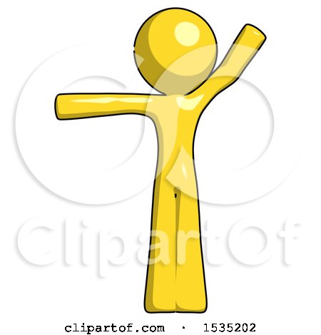 Yellow Design Mascot Man Directing Traffic Left by Leo Blanchette