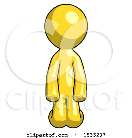 Yellow Design Mascot Man Kneeling Front Pose by Leo Blanchette