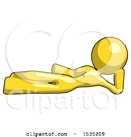 Yellow Design Mascot Woman Reclined on Side by Leo Blanchette