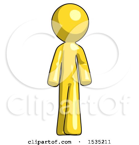Yellow Design Mascot Man Walking Front View by Leo Blanchette