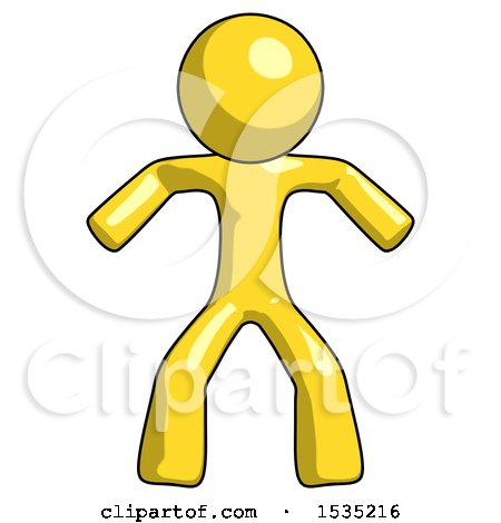 Yellow Design Mascot Male Sumo Wrestling Power Pose by Leo Blanchette