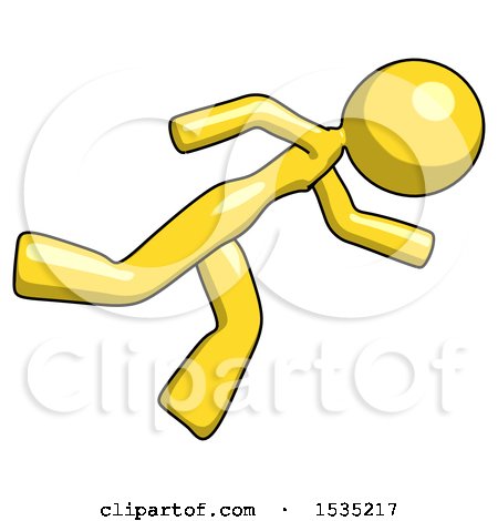 Yellow Design Mascot Woman Running While Falling down by Leo Blanchette