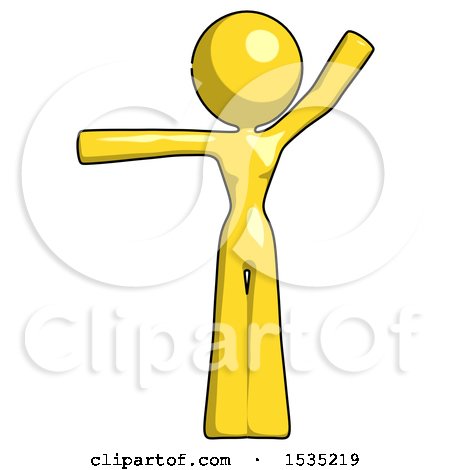 Yellow Design Mascot Woman Directing Traffic Left by Leo Blanchette