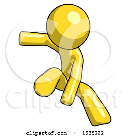 Yellow Design Mascot Man Action Hero Jump Pose by Leo Blanchette