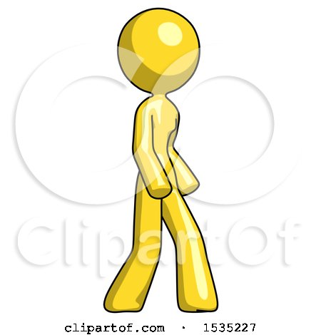 Yellow Design Mascot Woman Turned Right Front View by Leo Blanchette