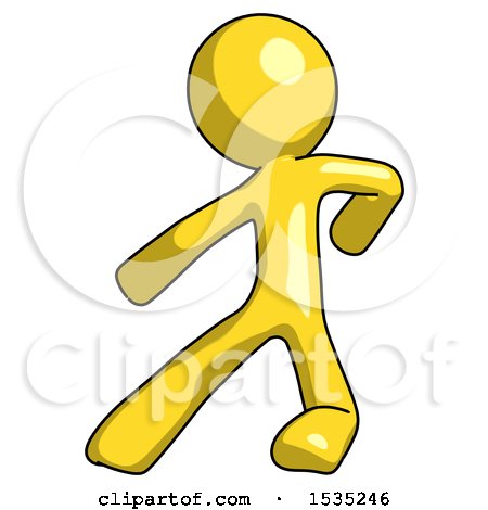Yellow Design Mascot Man Karate Defense Pose Left by Leo Blanchette