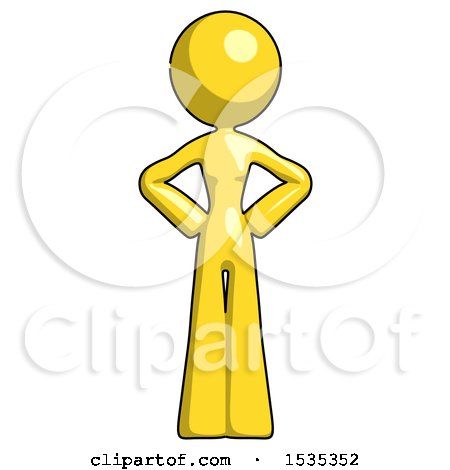 Yellow Design Mascot Woman Hands on Hips by Leo Blanchette