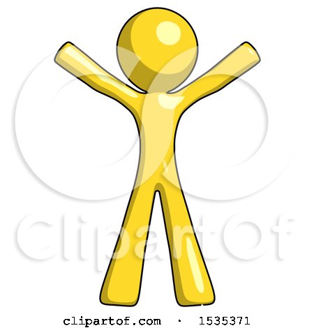 Yellow Design Mascot Man Surprise Pose, Arms and Legs out by Leo Blanchette