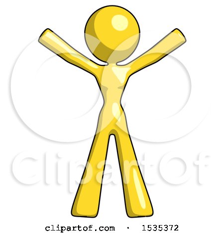 Yellow Design Mascot Woman Surprise Pose, Arms and Legs out by Leo Blanchette
