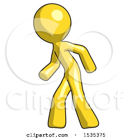 Yellow Design Mascot Man Suspense Action Pose Facing Left by Leo Blanchette
