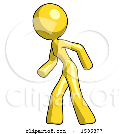 Yellow Design Mascot Woman Suspenseaction Pose Facing Left by Leo Blanchette