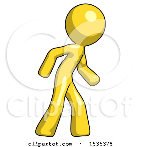 Yellow Design Mascot Man Suspense Action Pose Facing Right by Leo Blanchette