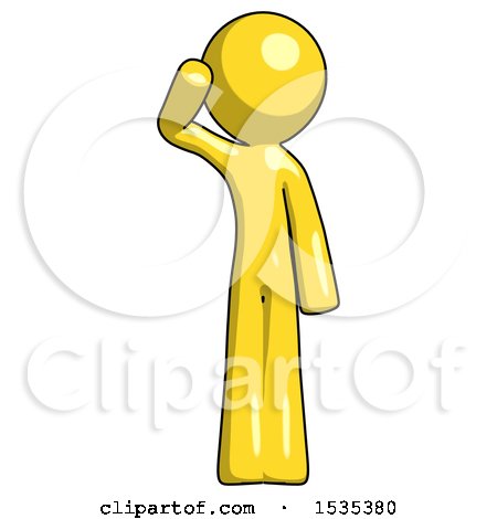 Yellow Design Mascot Man Soldier Salute Pose by Leo Blanchette