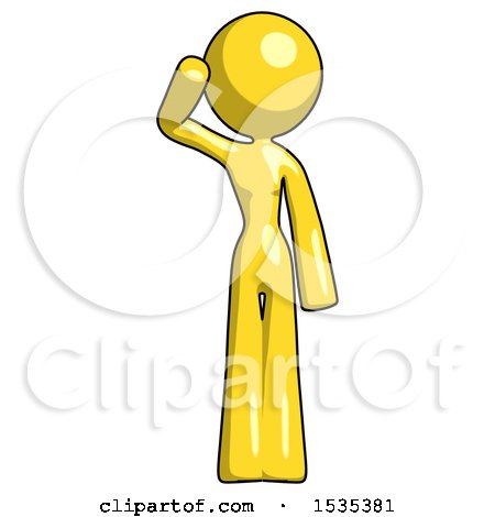 Yellow Design Mascot Woman Soldier Salute Pose by Leo Blanchette