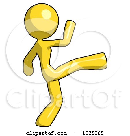 Yellow Design Mascot Woman Kick Pose by Leo Blanchette