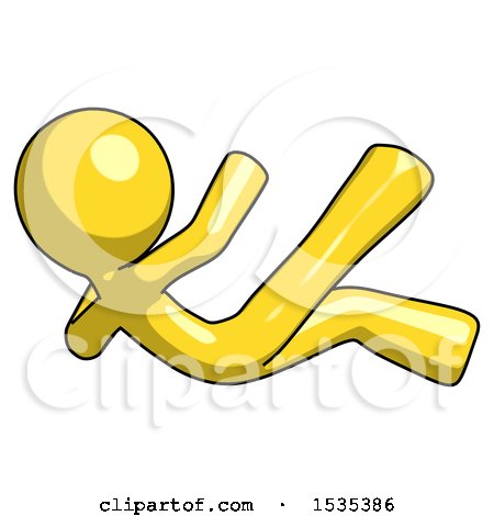 Yellow Design Mascot Man Falling Backwards by Leo Blanchette