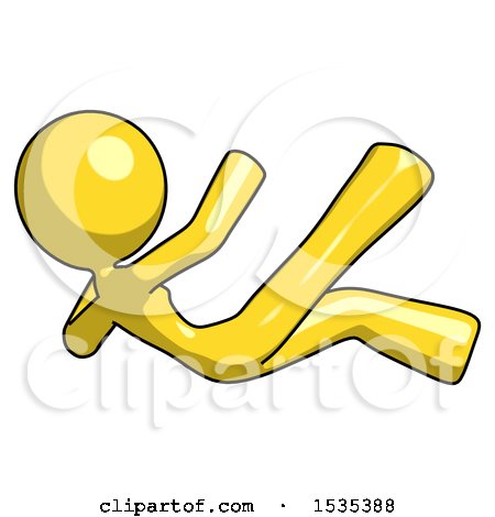 Yellow Design Mascot Woman Falling Backwards by Leo Blanchette