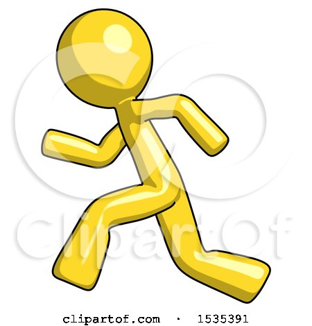 Yellow Design Mascot Man Running Fast Left by Leo Blanchette