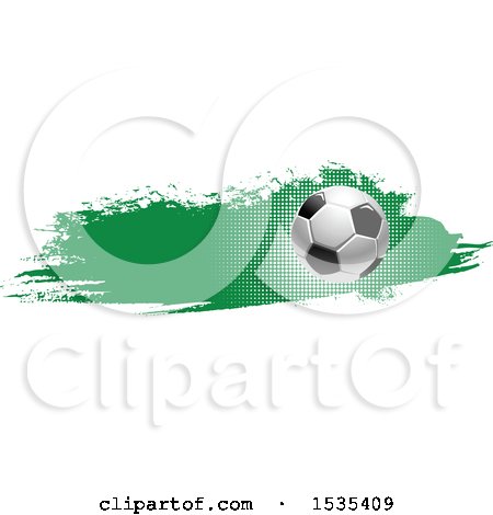 Clipart of a Grungy Green Soccer Ball Design - Royalty Free Vector Illustration by Vector Tradition SM