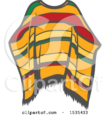 Clipart of a Poncho, in Retro Style - Royalty Free Vector Illustration by Vector Tradition SM