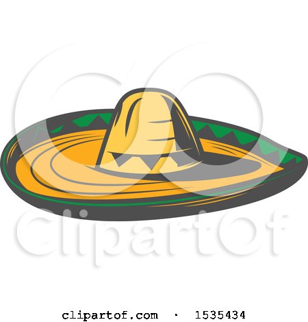 Clipart of a Sombrero Hat, in Retro Style - Royalty Free Vector Illustration by Vector Tradition SM