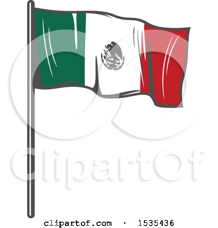 Clipart of a Mexican Flag, in Retro Style - Royalty Free Vector Illustration by Vector Tradition SM
