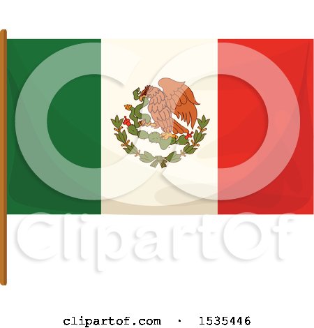 Clipart of a Mexico Flag - Royalty Free Vector Illustration by Vector Tradition SM