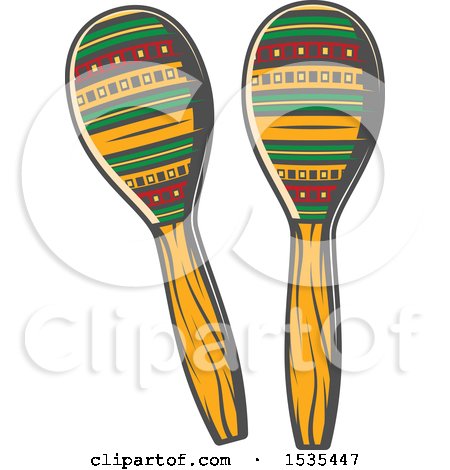 Clipart of Maracas, in Retro Style - Royalty Free Vector Illustration by Vector Tradition SM