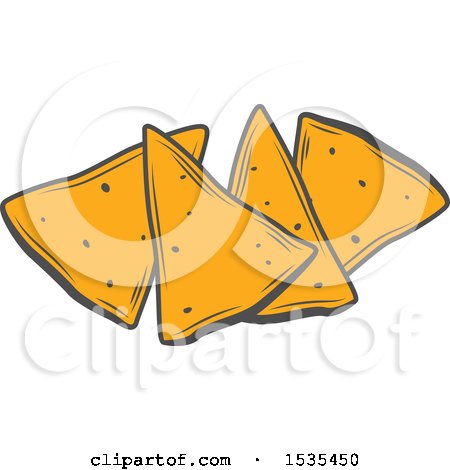 Clipart of Tortilla Chips, in Retro Style - Royalty Free Vector Illustration by Vector Tradition SM