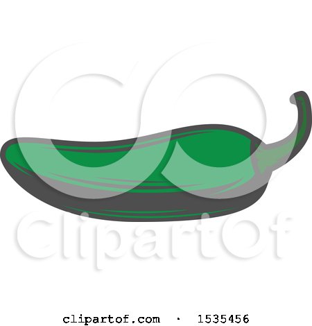Clipart of a Green Pepper, in Retro Style - Royalty Free Vector Illustration by Vector Tradition SM