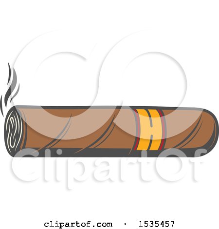 Clipart of a Cigar, in Retro Style - Royalty Free Vector Illustration by Vector Tradition SM