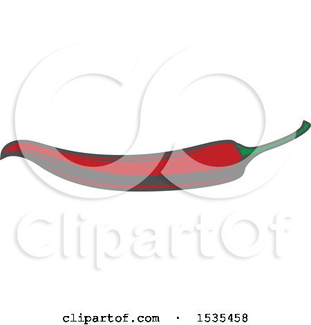 Clipart of a Red Pepper, in Retro Style - Royalty Free Vector Illustration by Vector Tradition SM