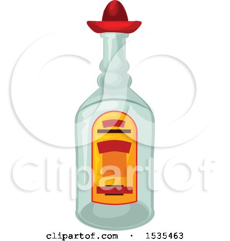 Clipart of a Tequila Bottle - Royalty Free Vector Illustration by Vector Tradition SM