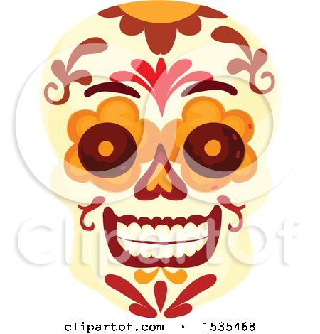 Clipart of a Sugar Skull - Royalty Free Vector Illustration by Vector Tradition SM
