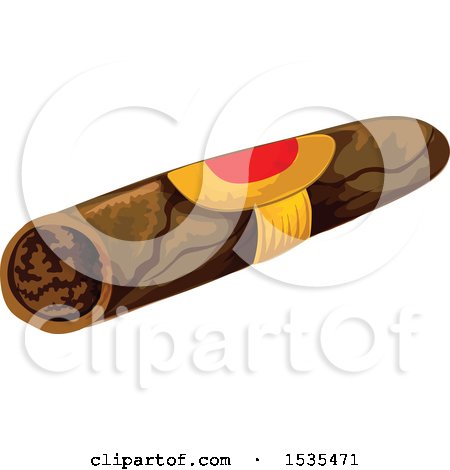 Clipart of a Cigar - Royalty Free Vector Illustration by Vector Tradition SM