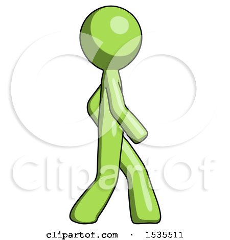 Green Design Mascot Man Walking Right Side View by Leo Blanchette