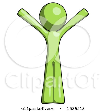 Green Design Mascot Man with Arms out Joyfully by Leo Blanchette