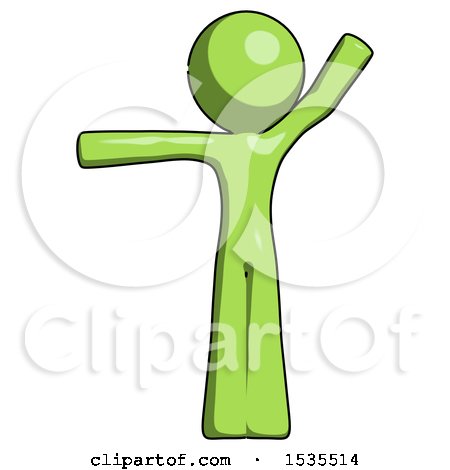 Green Design Mascot Man Directing Traffic Left by Leo Blanchette