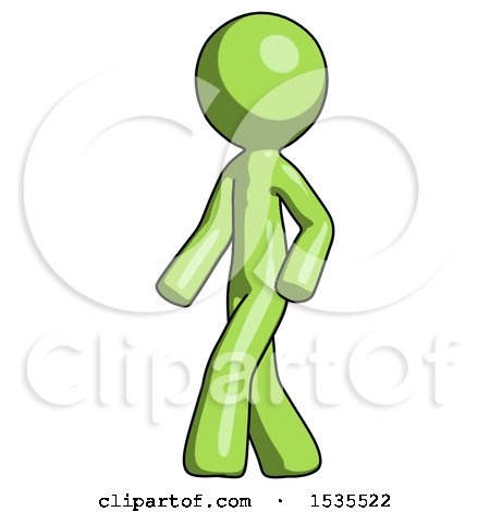 Green Design Mascot Man Man Walking Turned Left Front View by Leo Blanchette
