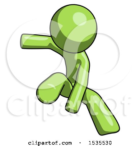 Green Design Mascot Man Action Hero Jump Pose by Leo Blanchette
