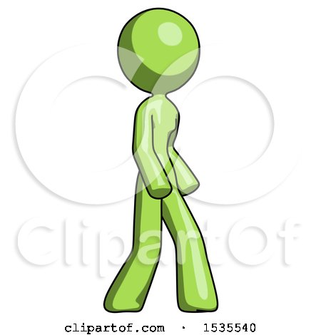 Green Design Mascot Woman Turned Right Front View by Leo Blanchette