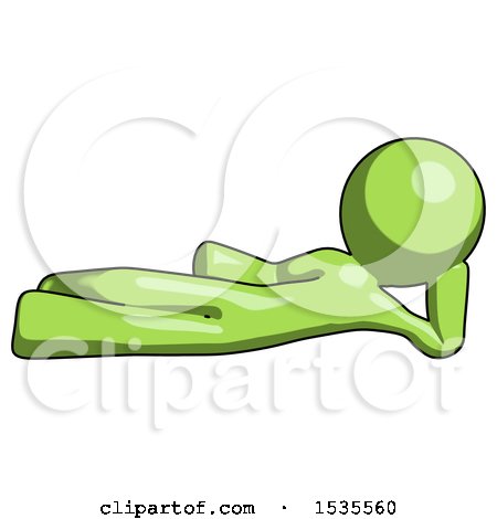 Green Design Mascot Man Reclined on Side by Leo Blanchette