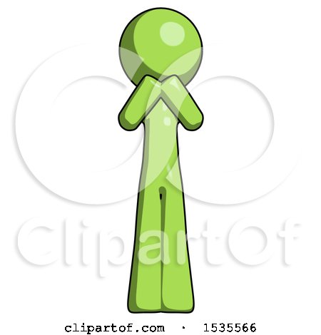 Green Design Mascot Man Laugh, Giggle, or Gasp Pose by Leo Blanchette