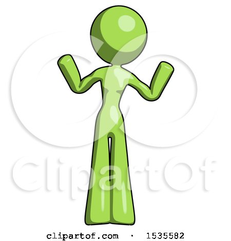 Green Design Mascot Woman Shrugging Confused by Leo Blanchette