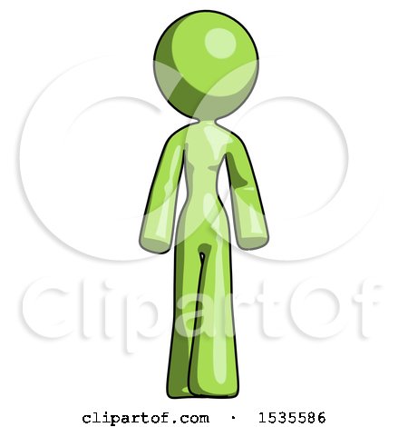Green Design Mascot Woman Walking Front View by Leo Blanchette