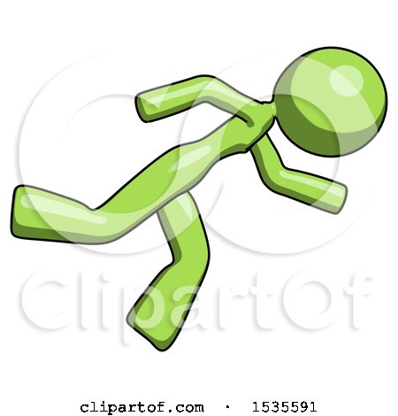 Green Design Mascot Woman Running While Falling down by Leo Blanchette