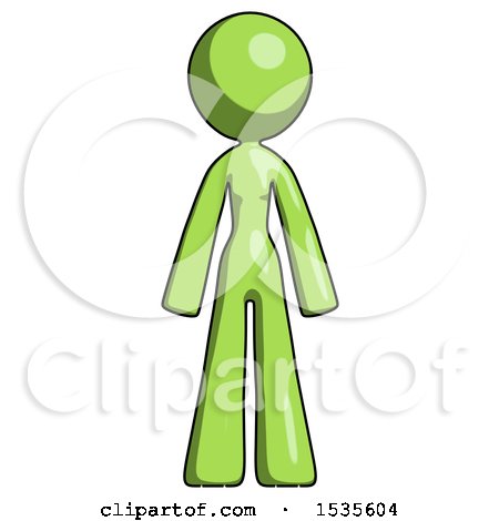 Green Design Mascot Woman Standing Facing Forward by Leo Blanchette