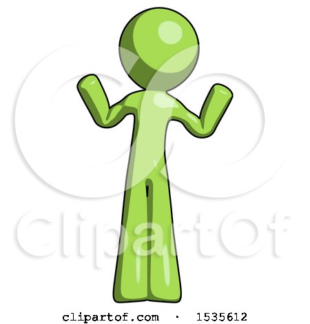 Green Design Mascot Man Shrugging Confused by Leo Blanchette