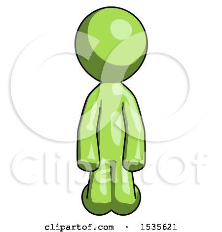 Green Design Mascot Man Kneeling Front Pose by Leo Blanchette