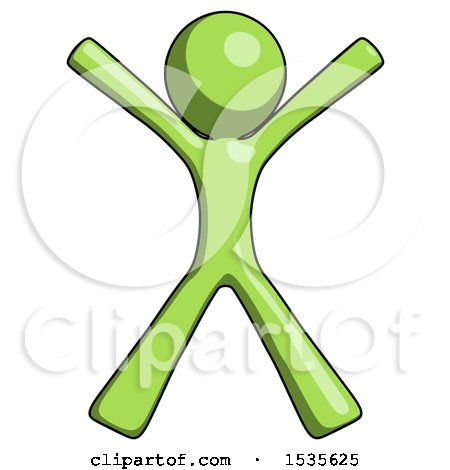 Green Design Mascot Man Jumping or Flailing by Leo Blanchette